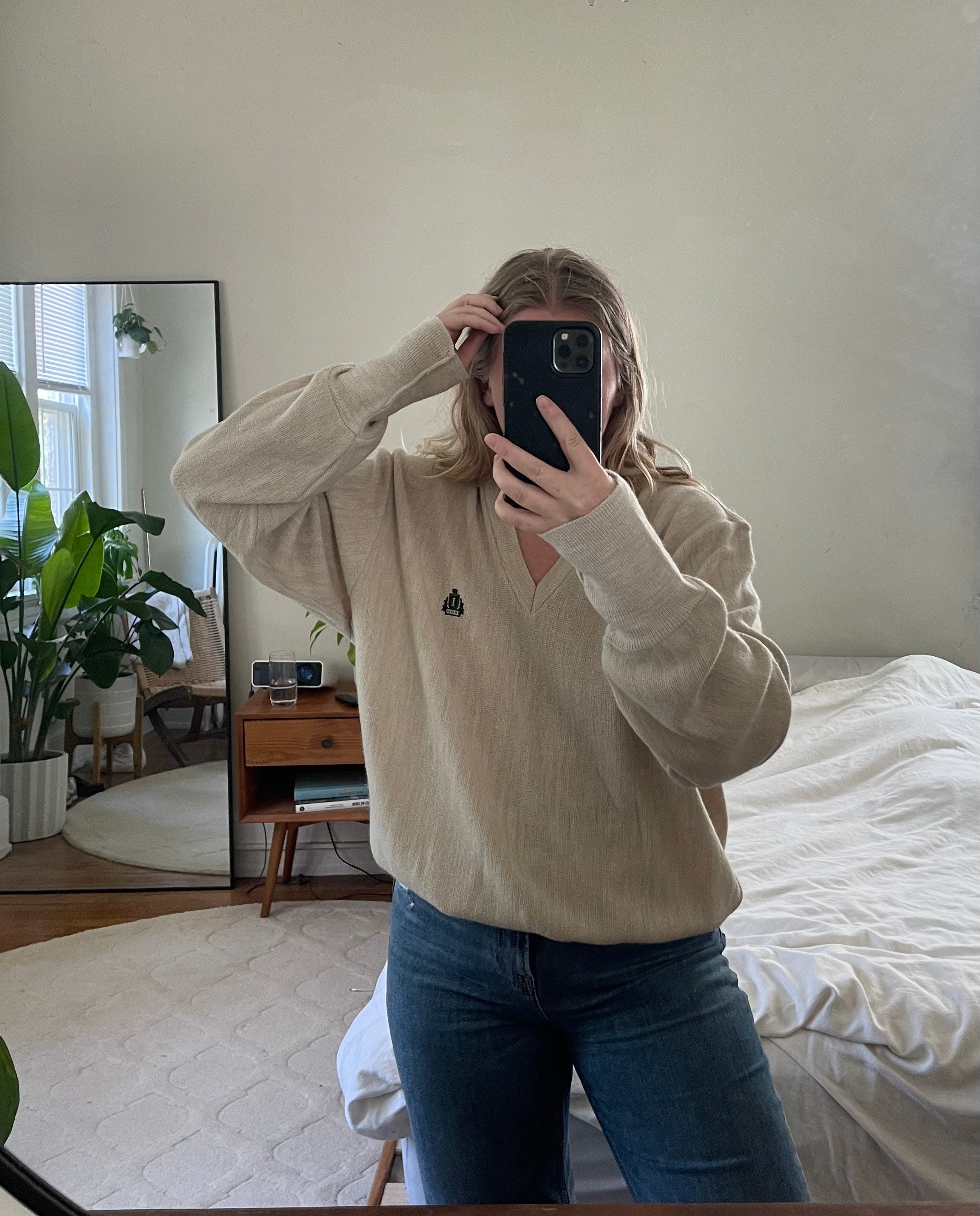 Vintage Beige Sweater - Etsy