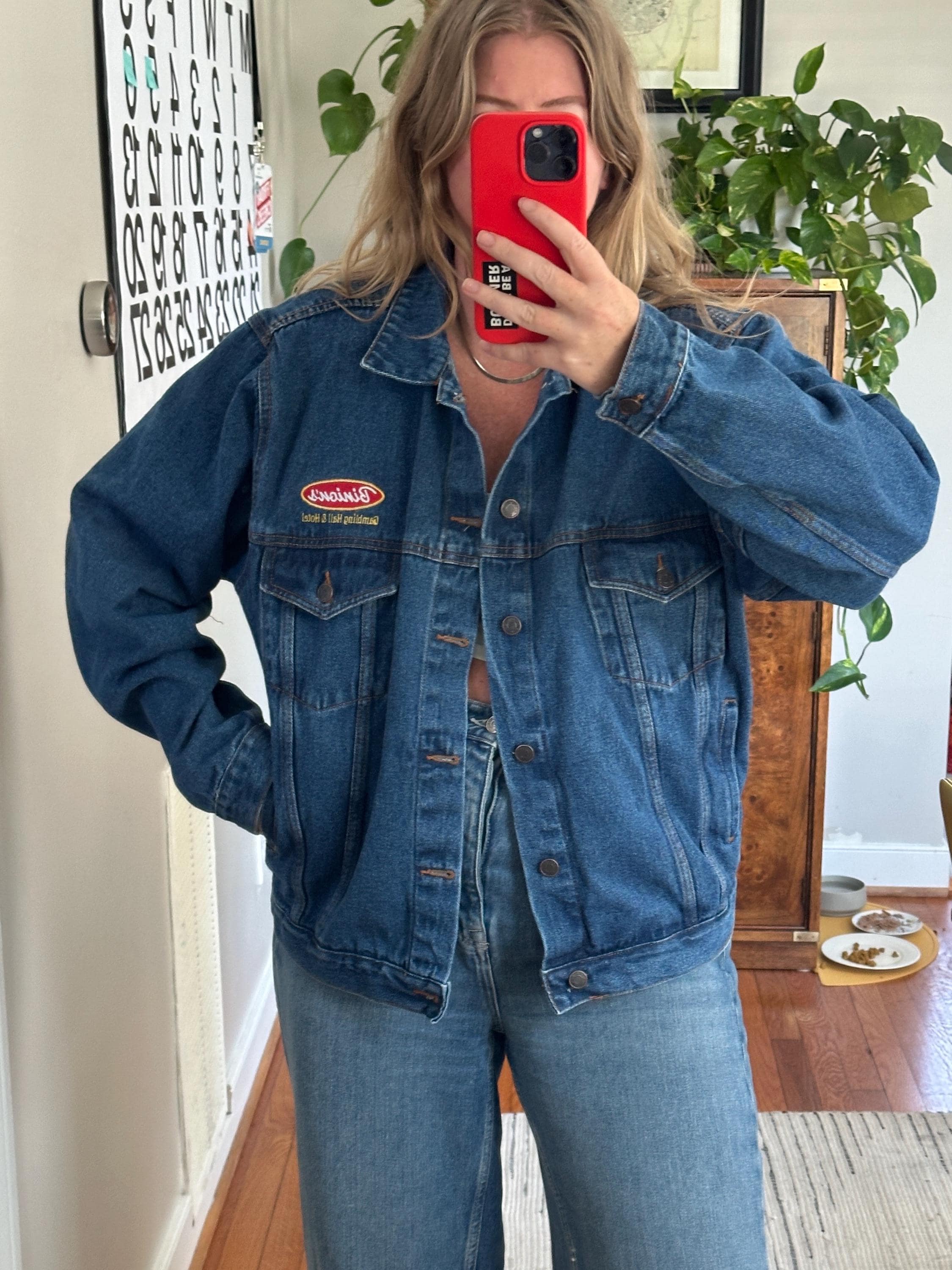 Vintage Branded Denim Casino Jacket - Paradise Point - Oversized