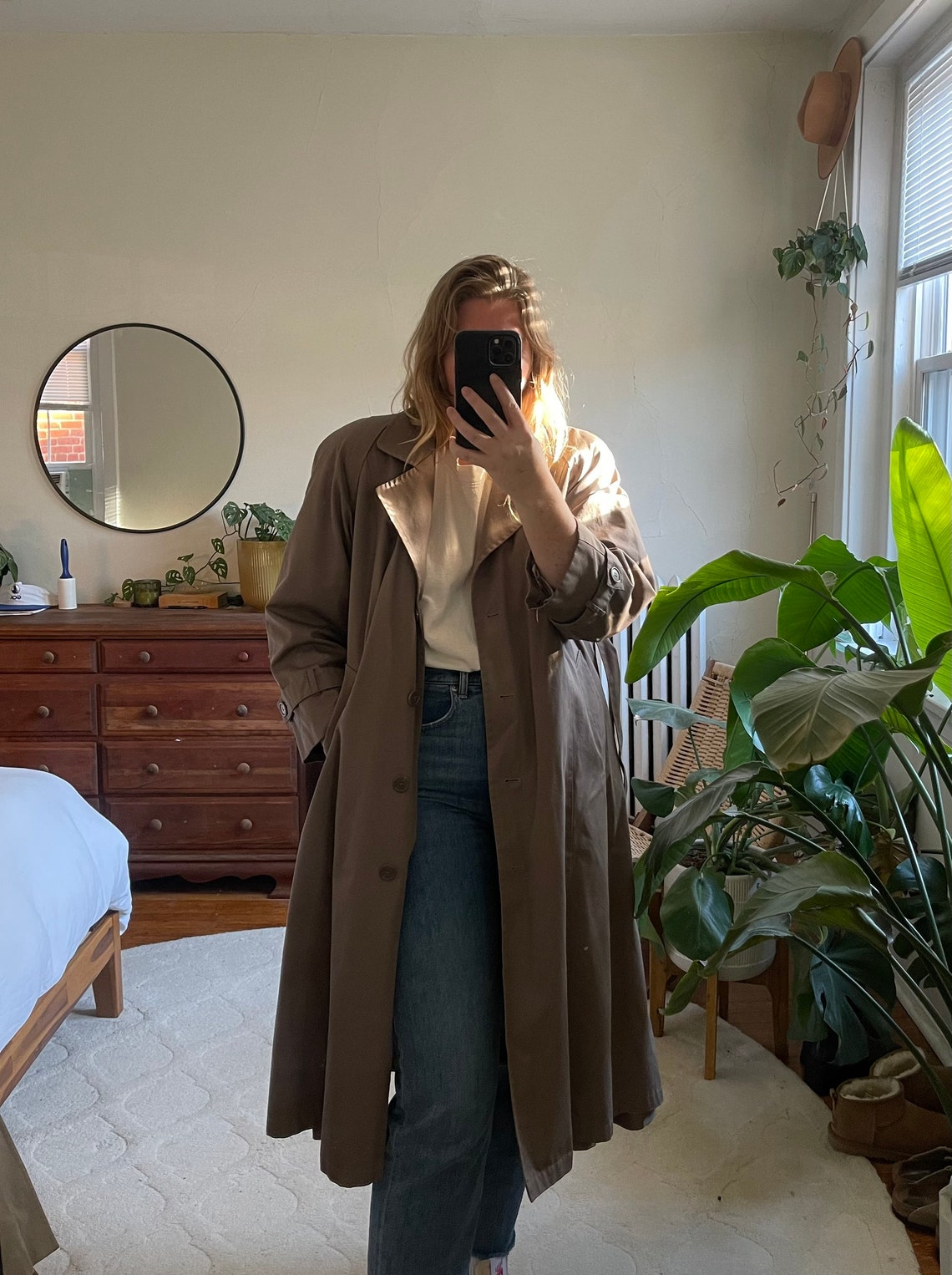 Vintage Trench Coat, Brown Trench, Oversized Trench, Unisex Trench, Tan ...