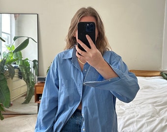 Ralph Lauren Button Down, blue shirt, Oversized blue shirt, oversized blue button down, boyfriend shirt, Ralph Lauren