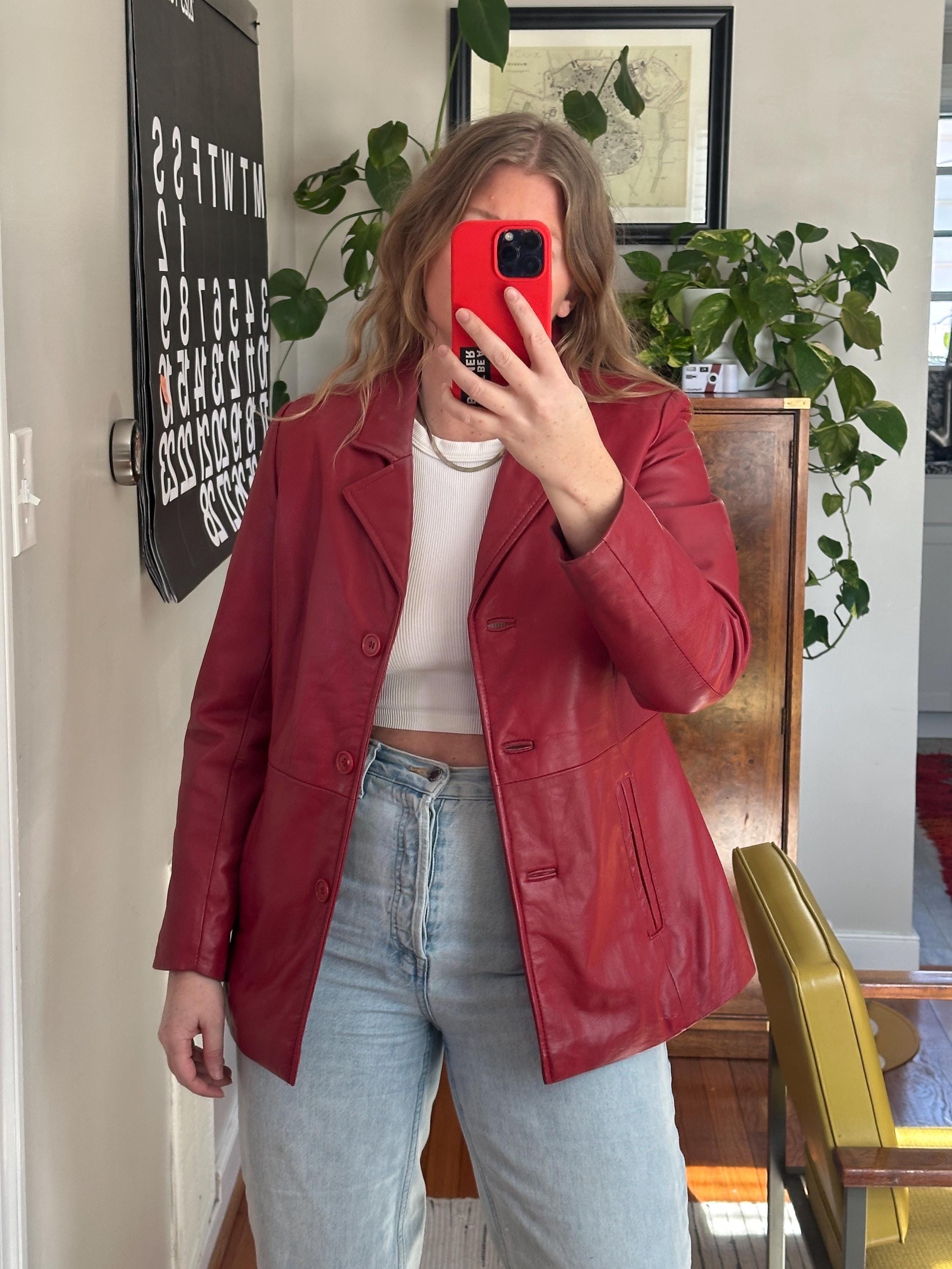 ジャケット・アウター 1990s 2000s archive red leather coat , 1990s 2000s archive red leather coat ,