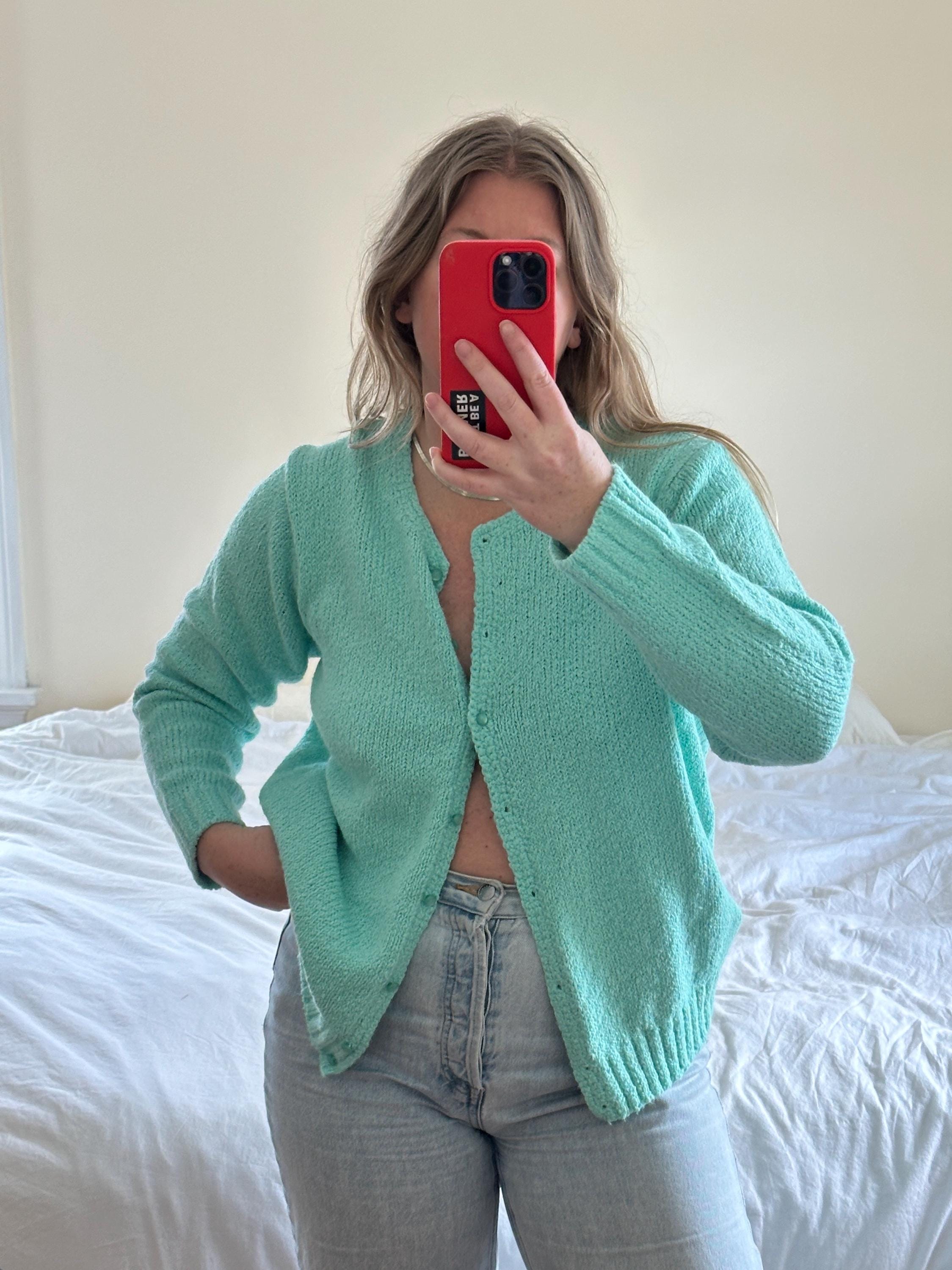 Vintage 1940's-50's Lacoste Haymaker Brand Green Cardigan