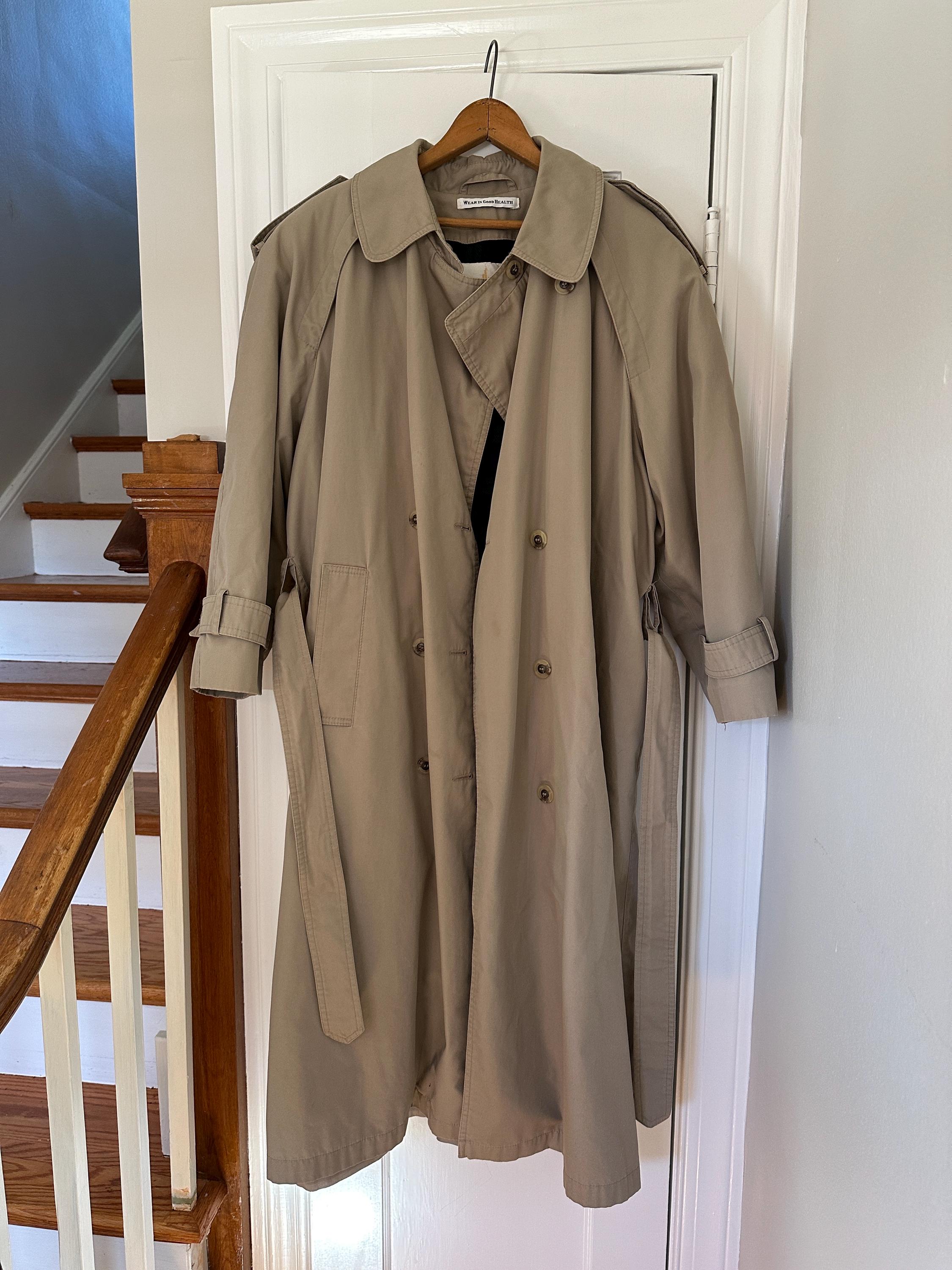 Vintage 80s Beige Trench Coat: Oversized Full Length Mac - Etsy