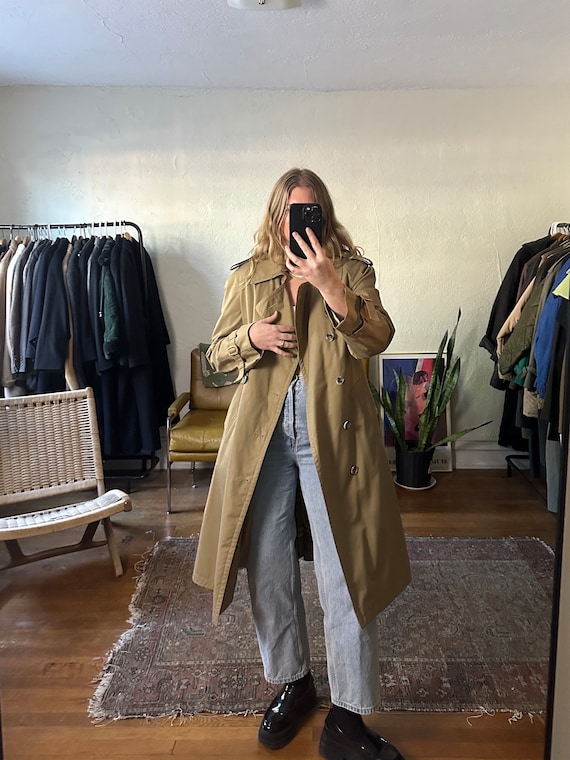 Vintage Tan Trench Coat, tan trench with removabl… - image 4