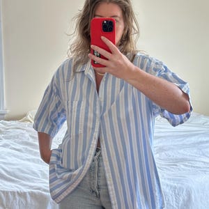 Camicia vintage in cotone a righe Levi&#39;s: vestibilità boyfriend oversize anni &#39;90