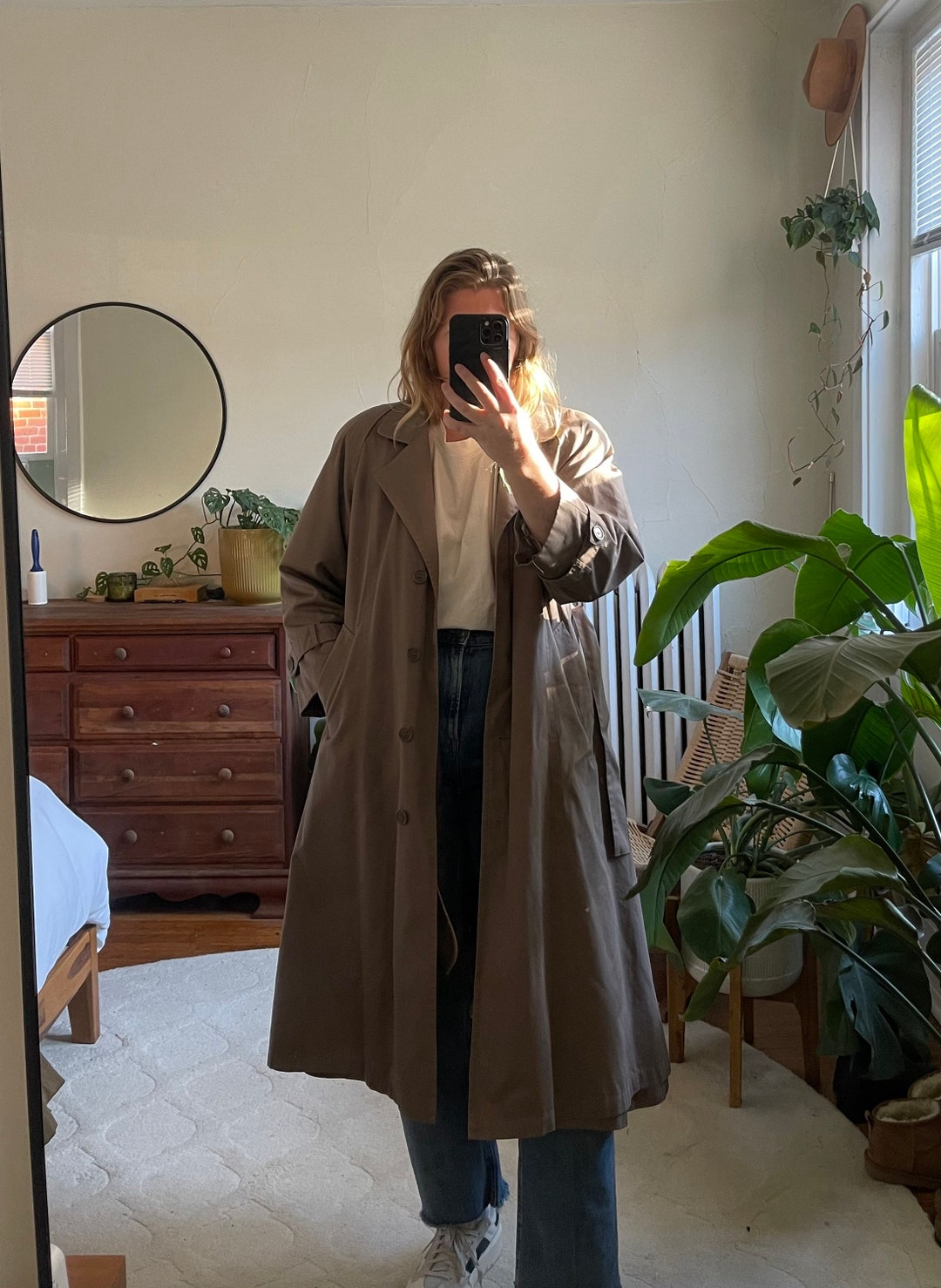 Vintage Trench Coat Brown Trench Oversized Trench Unisex - Etsy