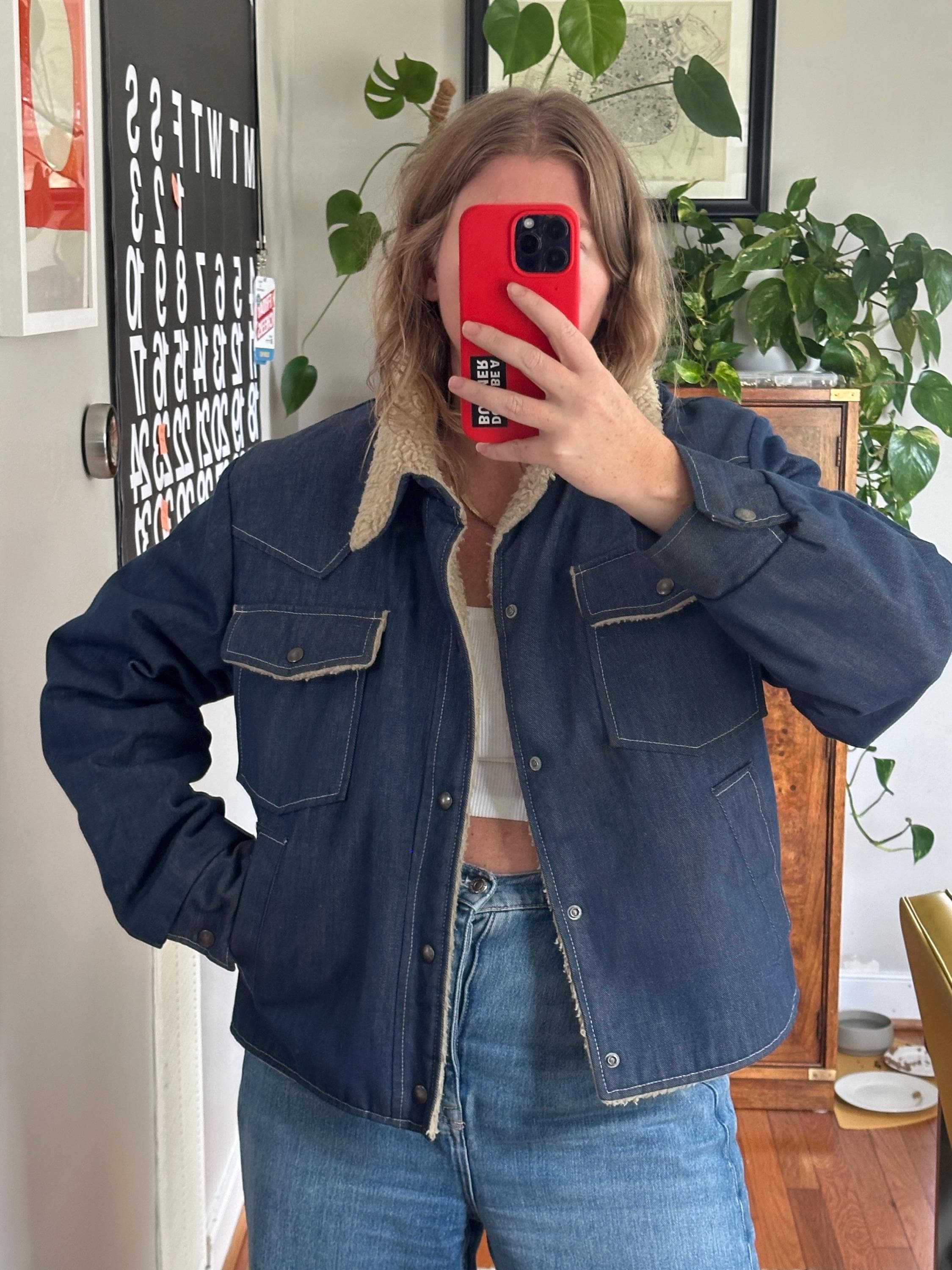 Vintage 70s Sherpa Lined Denim Jacket - JC Penney - Etsy
