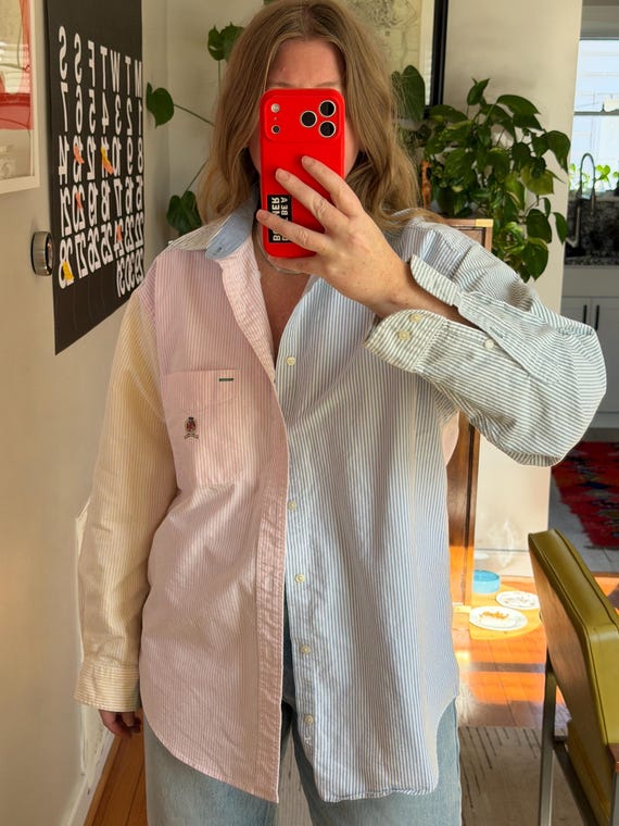 Tommy Hilfiger Multi-color Striped Button Down: O… - image 3