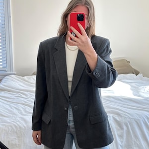 Vintage Pendleton Wool Blazer: Oversized Gray Dad Blazer