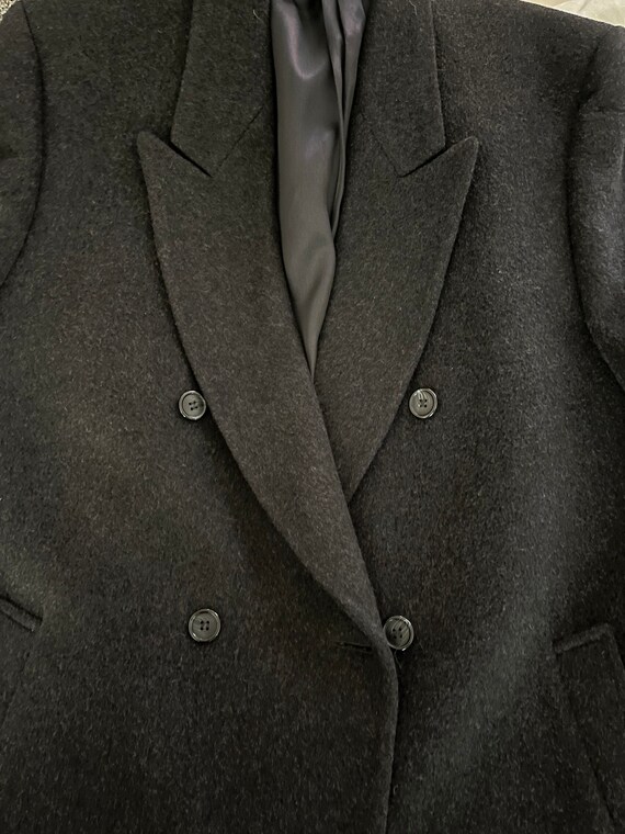 Vintage Wool Coat, charcoal wool coat, oversized … - image 8