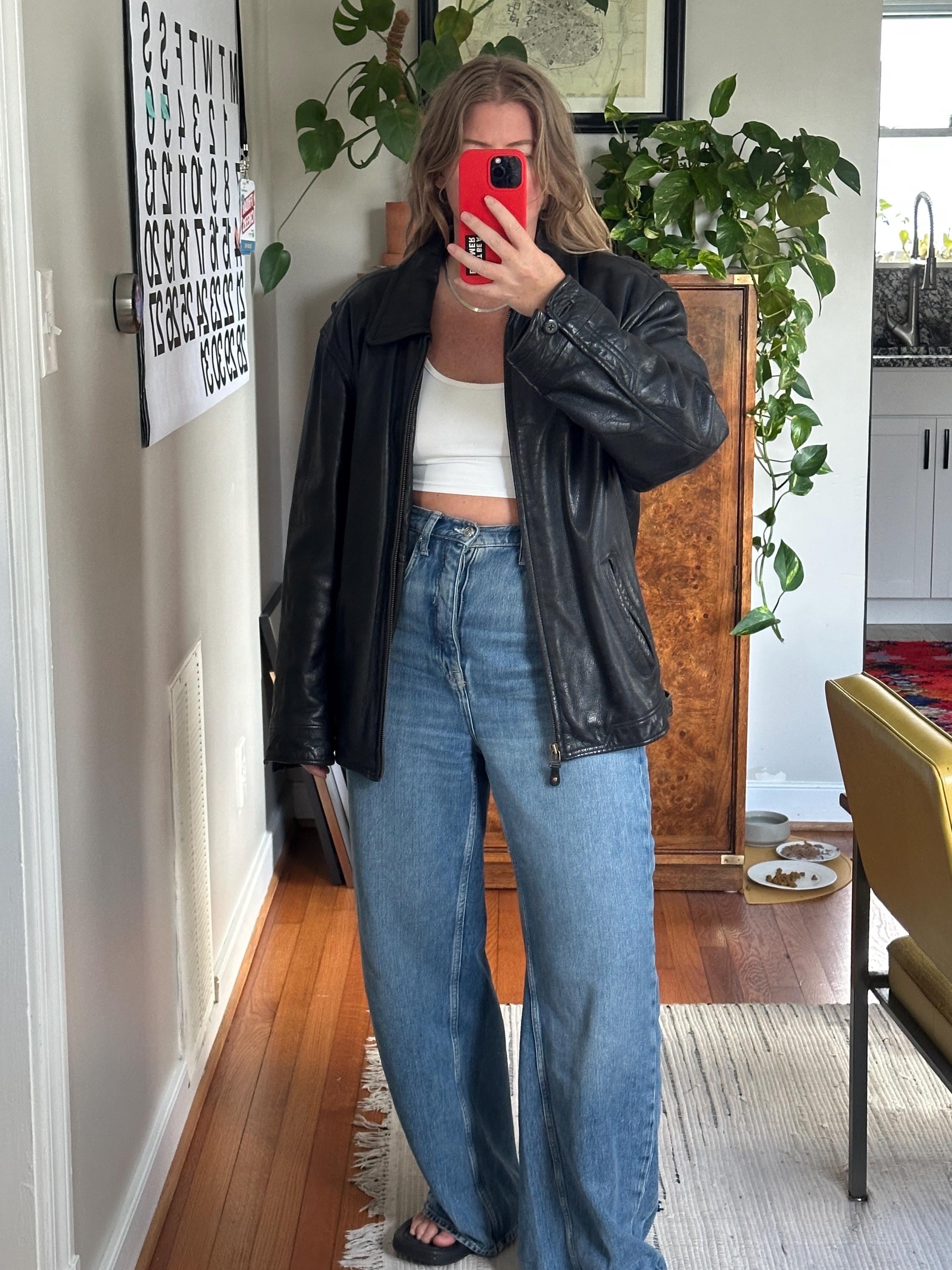 90s Leather Jacket - Etsy Canada