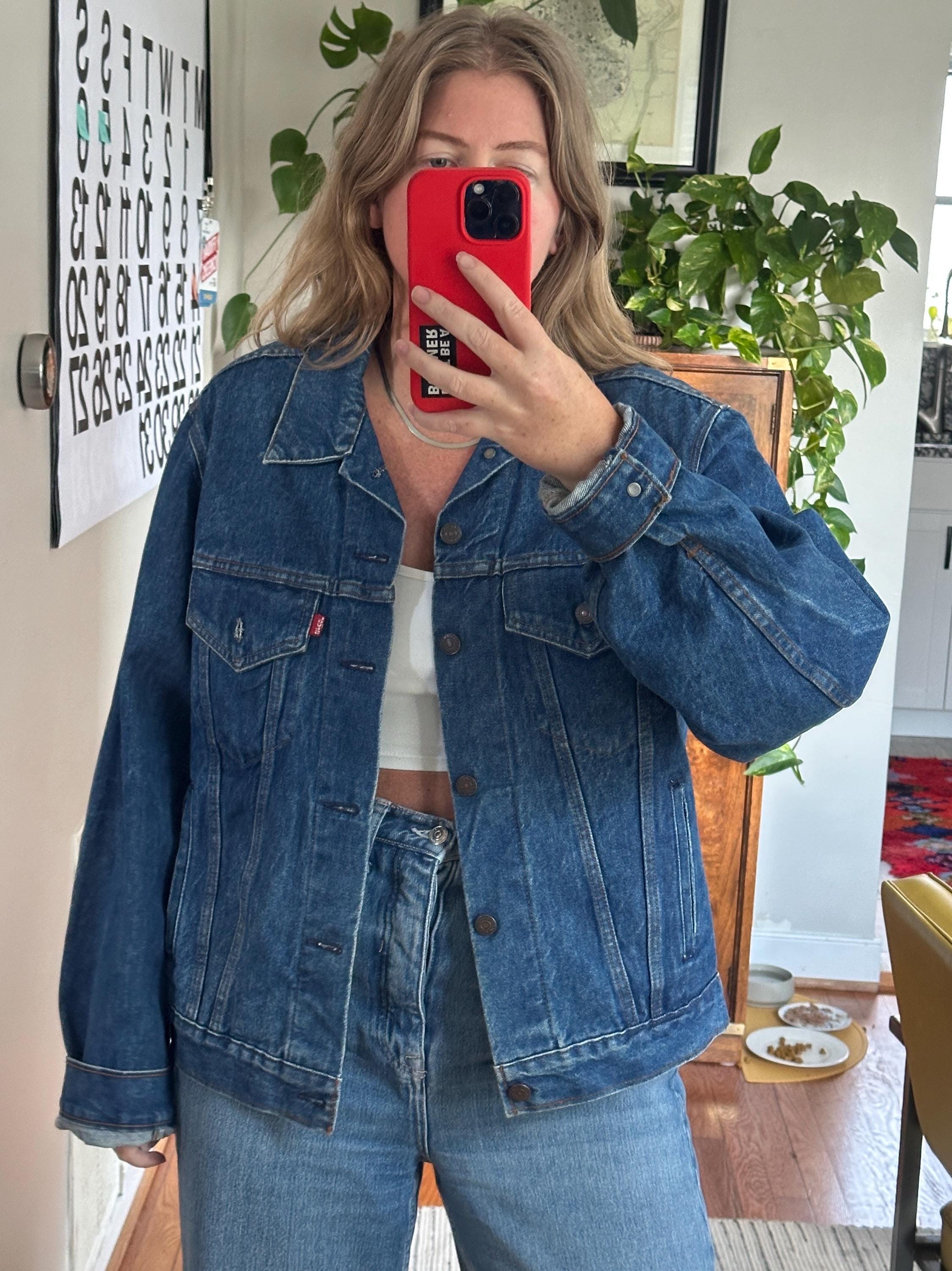 Vintage Levi's Dark Denim Jacket: Oversized 90s Fit, Made in USA