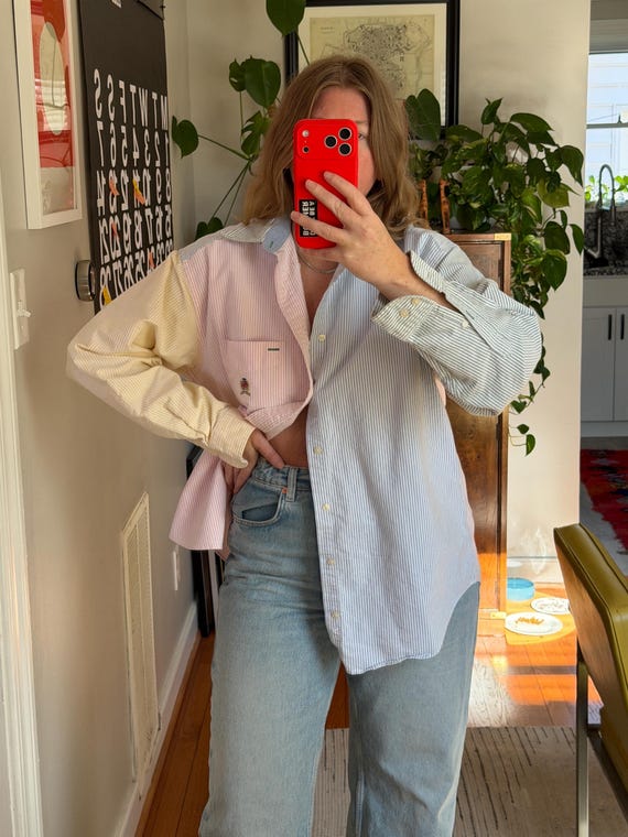 Tommy Hilfiger Multi-color Striped Button Down: O… - image 1