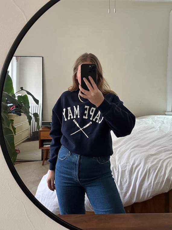 Vintage Cape May sweatshirt, navy blue sweatshirt,