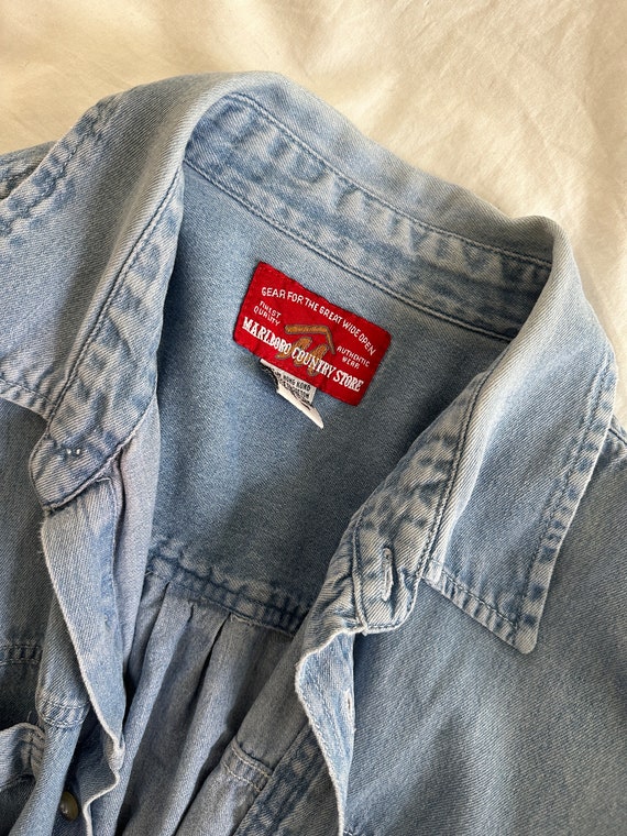 Vintage light denim Button Down, denim shirt, ove… - image 7