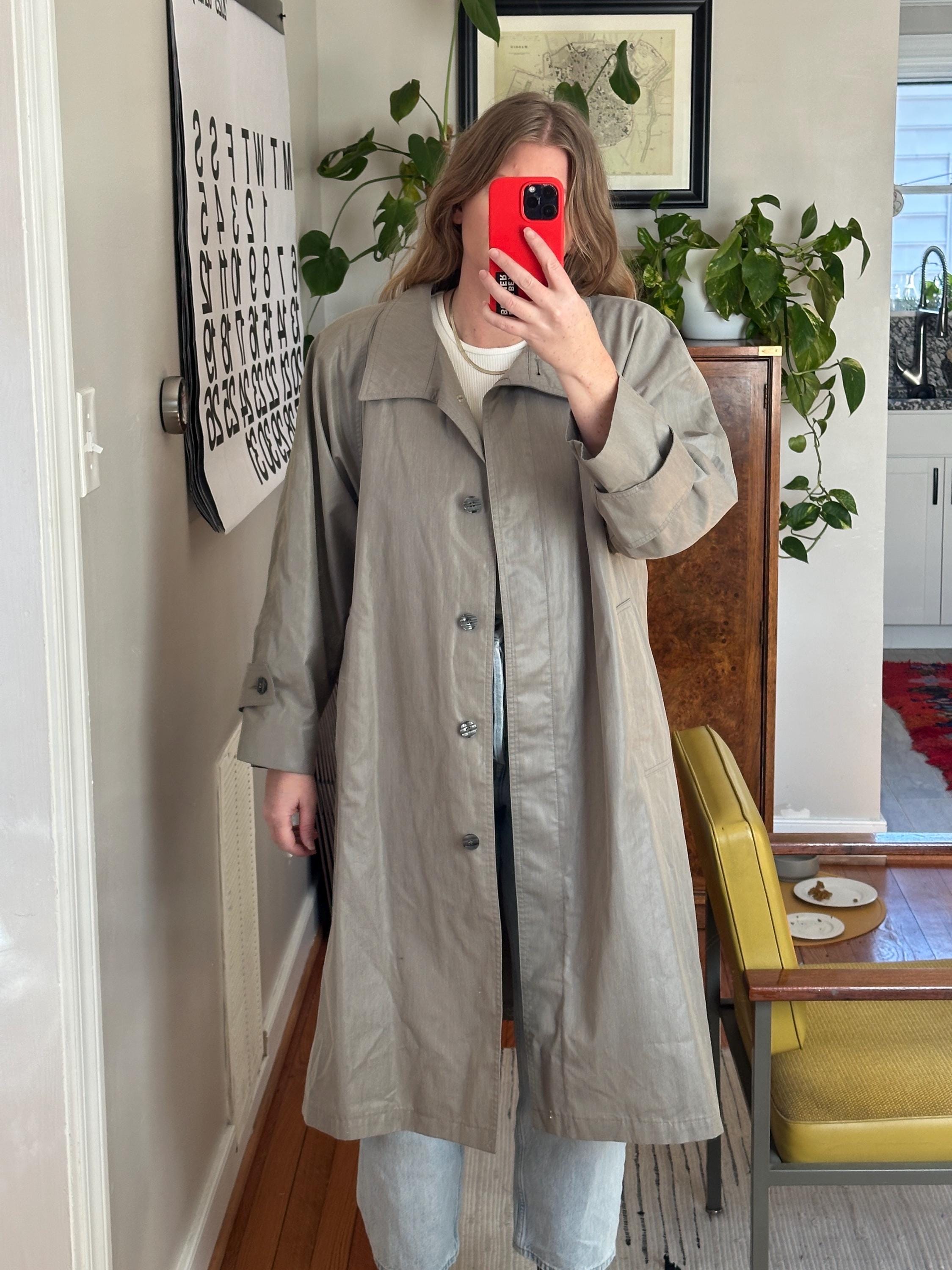 Vintage Light Gray Trench Coat: 80s London Fog, Petite - Etsy