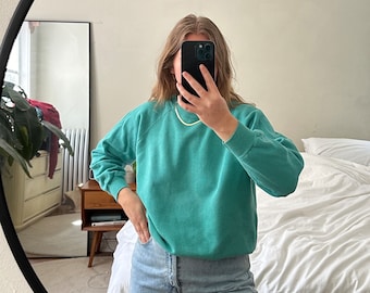 Vintage Hanes Light Green Raglan Sweatshirt: 90s Pullover
