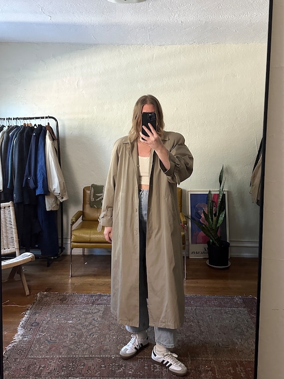 Vintage Classic Beige Trench Coat, beige straight 