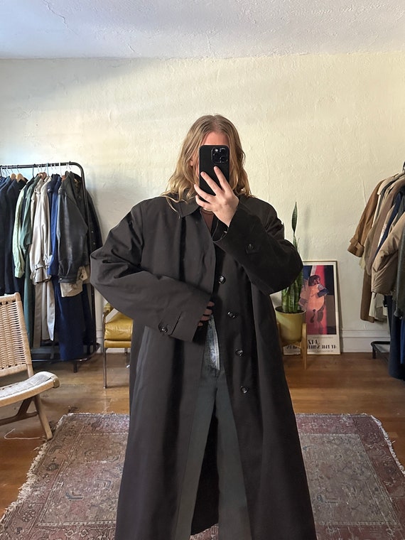 Vintage Dark Gray Trench Coat, dark gray trench, … - image 6