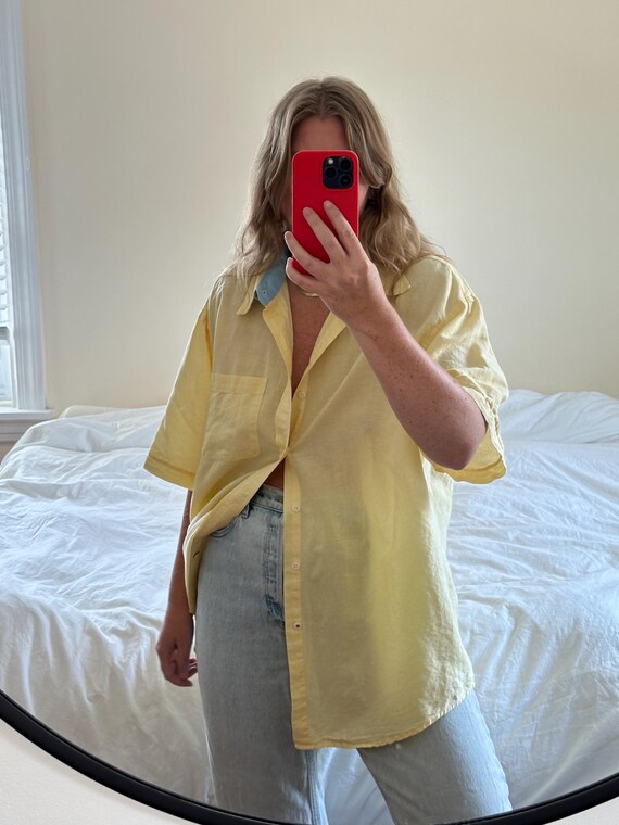 yellow oversized top