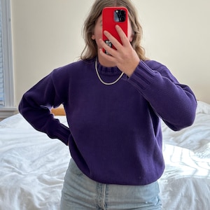 Vintage Purple Sweater, vintage gap sweater, purple cotton sweater, vintage clothing, purple pullover