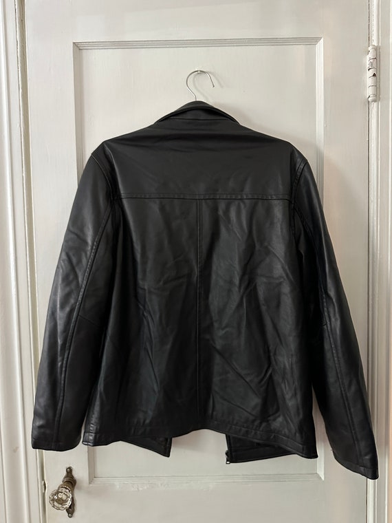 Vintage Black Leather jacket, leather blazer, 80s… - image 9