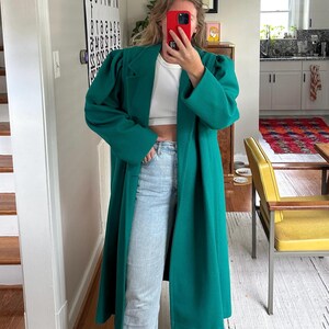 Bright green wool coat deals