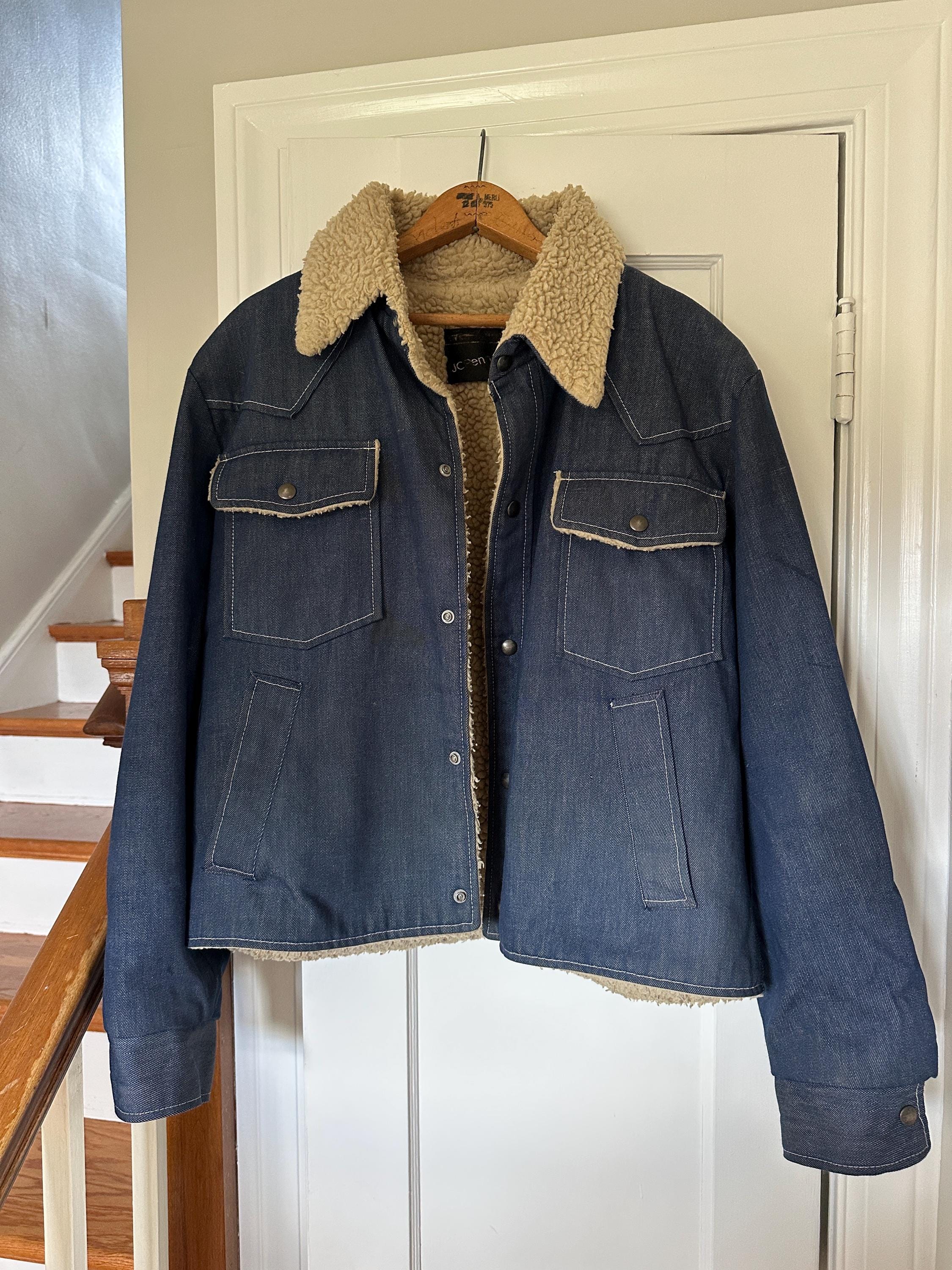 Vintage 70s Sherpa Lined Denim Jacket - JC Penney - Etsy