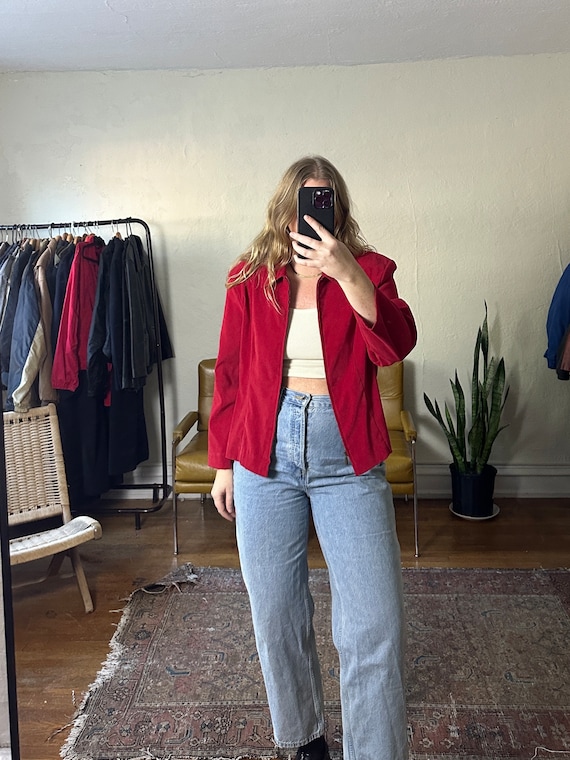 Vintage red short jacket, red jacket, classic jack