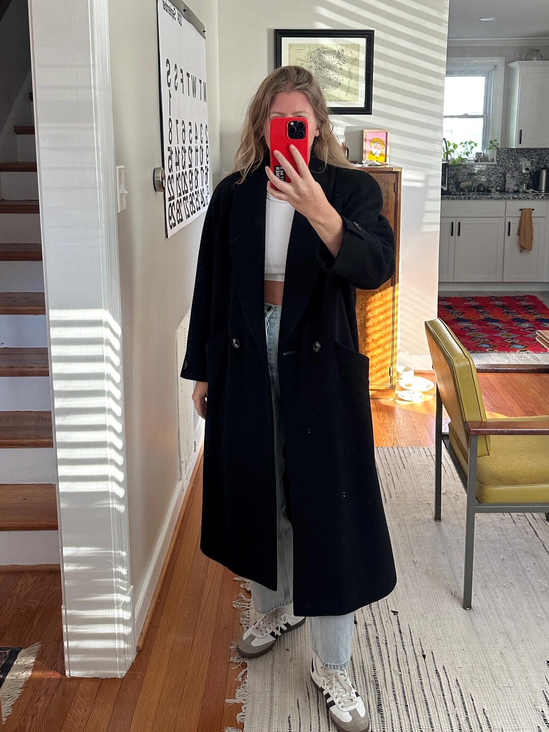 Quilted Coat Vint with High Neck In Black