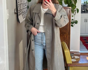 Vintage Light Gray Trench Coat: 80s London Fog, Petite