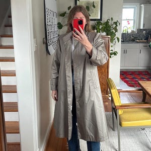 Vintage 80s Tan Trench Coat: Lightweight Gold, Size 10P