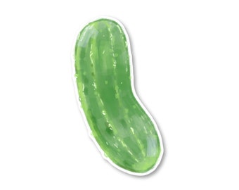 Pickle Sticker, Water Resistant, Laminated Vinyl Decal