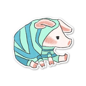 Autocollant Poogie Pig, résistant à l’eau, décalcomanie en vinyle laminé