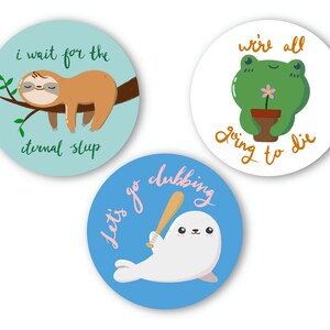 Mignon Autocollant d’animal mème, résistant à l’eau, autocollant en vinyle laminé