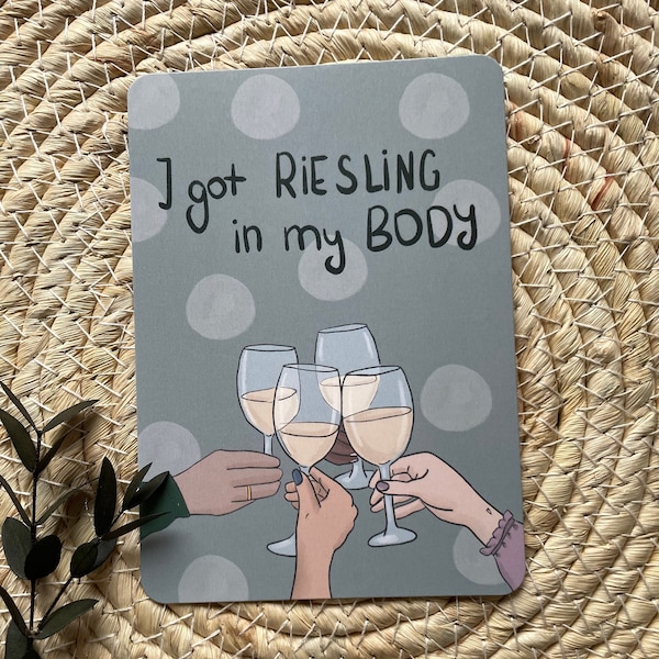 I got RIESLING in my Body / Wein Liebhaber Postkarte