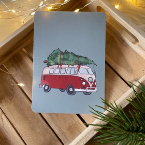 Van / VW Bulli/ Bulli Weihnachten / Weihnachtskarte