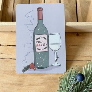 Wein achten /Weihnachtskarte für Weinliebhaber / Weihnachtskarte / Weinkarte / Mosel