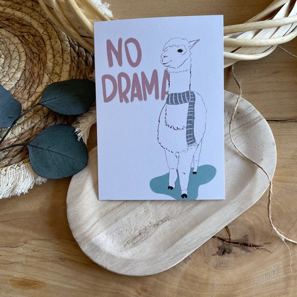 No Drama Karte/ Postkarte Lama