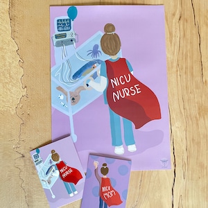 Poster DIN A3 / NICU Nurse 7 Frühchenkrankenschwester /Superheld