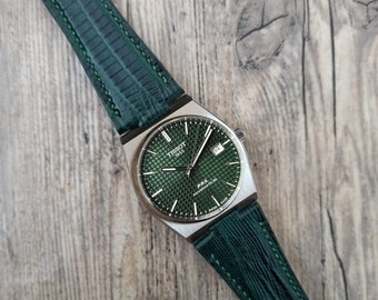 Handmade Leather Watchstrap for Tissot PRX 40mm Green