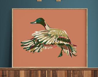 Pintail Duck Painting, Artwork for Modern Cabin Decor