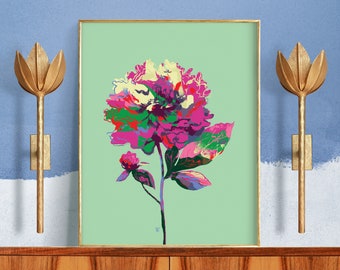 Preppy Pictures | Peony Painting Print for Grandmillennial & Chinoiserie Decor