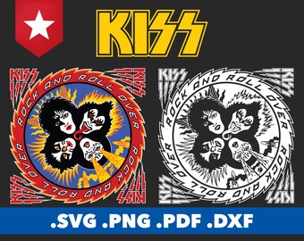 Kiss SVG, Kiss Band svg, Cricut cut files, Classic Rock Band, Rock Music, Kiss Band, PNG, DXF, pdf, Kiss T-shirt, Kiss Army