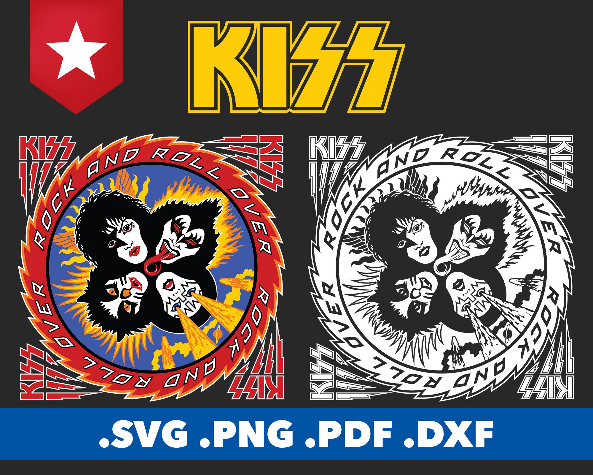 Kiss SVG Kiss Band svg Cricut cut files Classic Rock Band Etsy México