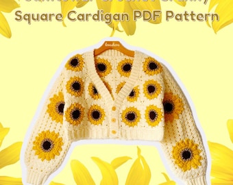 トップス 90's vintage sunflower knit cardigan Vintage Sunflower Sweater Floral Design 3D Knit Cottage Core