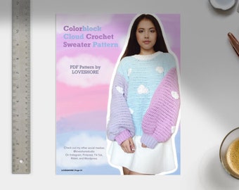 Colorblock Crochet Cloud Sweater Pattern *PDF DIGITAL