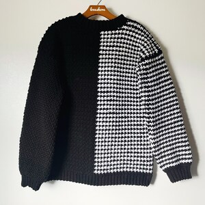 Split Houndstooth Crochet Sweater PDF Pattern - Etsy