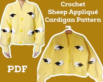 Crochet Sheep Cardigan PDF Pattern *DIGITAL DOWNLOAD*