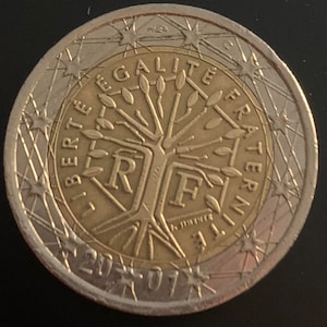 2 Euro Coin Miscasting France 2001